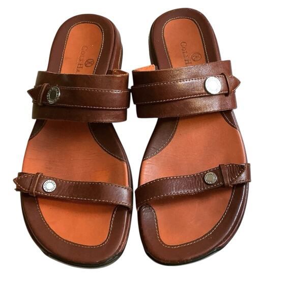Cole Haan Air Foot Bed Brown Leather Slip On Sandals Women’s Size 6B (D18731) - Picture 2 of 14